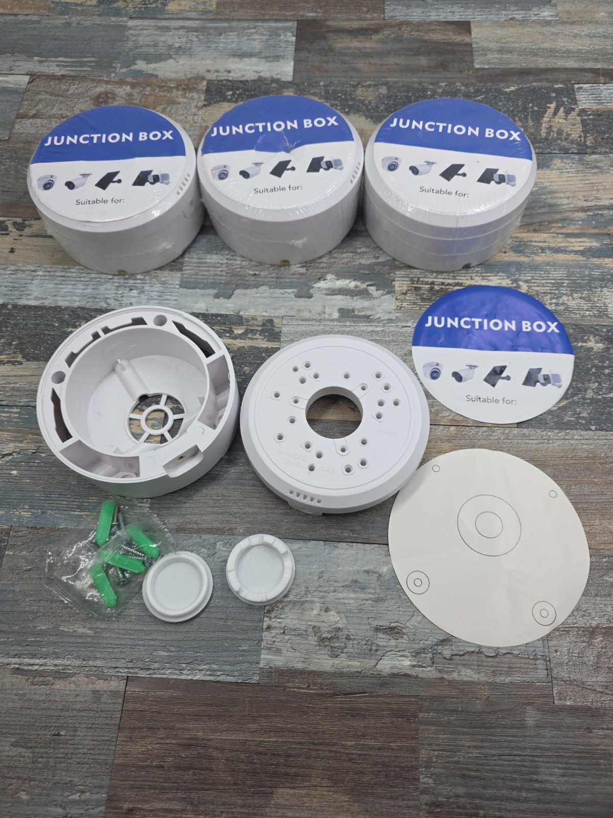 4-White Junction Box for Security and Surveillance Cameras