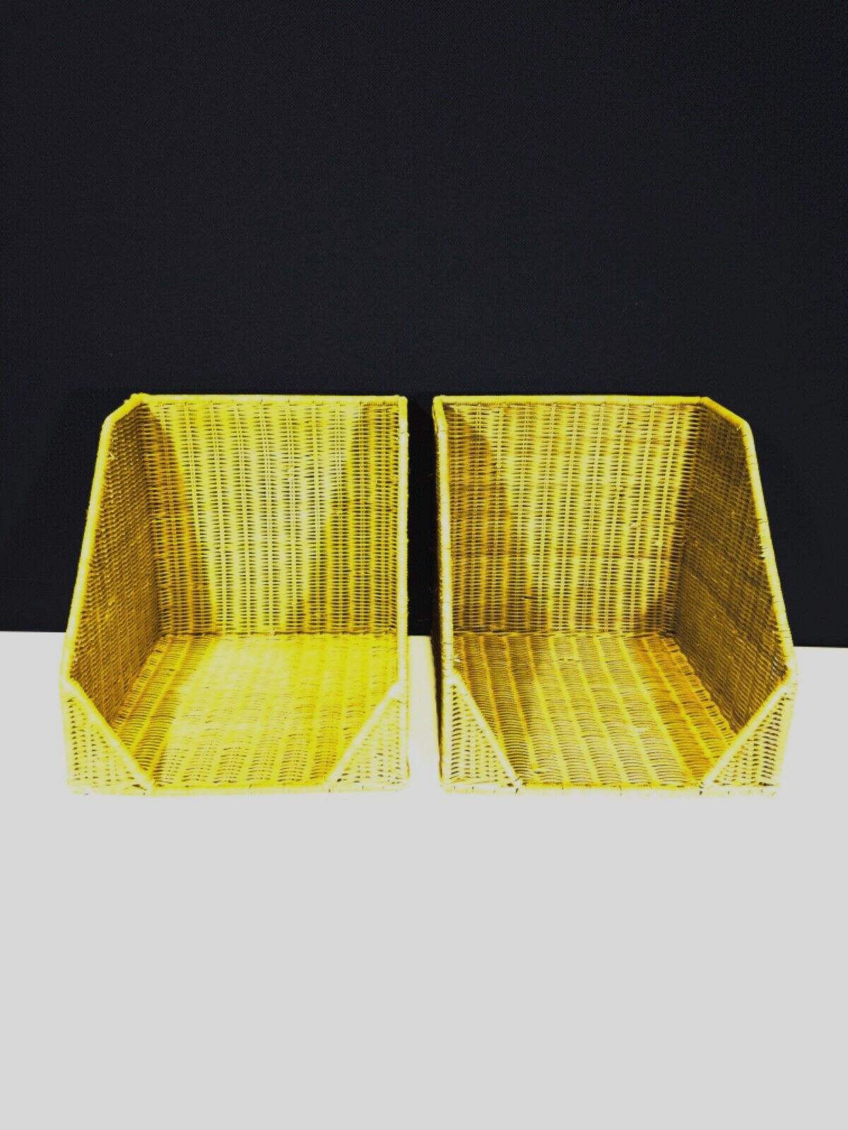 Pair of Open Woven Basket from Hold Everything 12 x 12 x 12