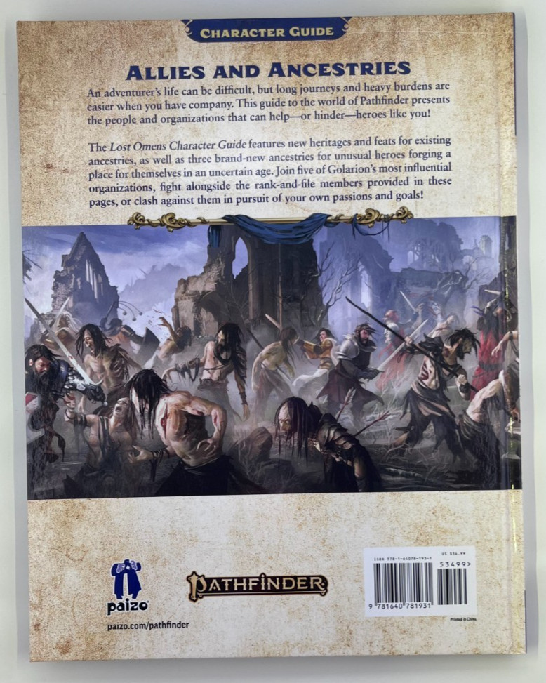 Character Guide - Lost Omens - Pathfinder 2nd Edition P2 HC