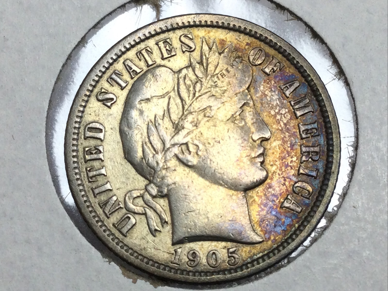 1905 Barber Dime in almost uncirculated