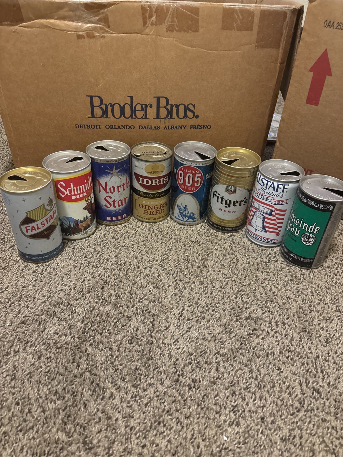 Instant Collection: Vintage Beer & Soda Can Lot of 8 - MN, MO, UK - 1950s-70s