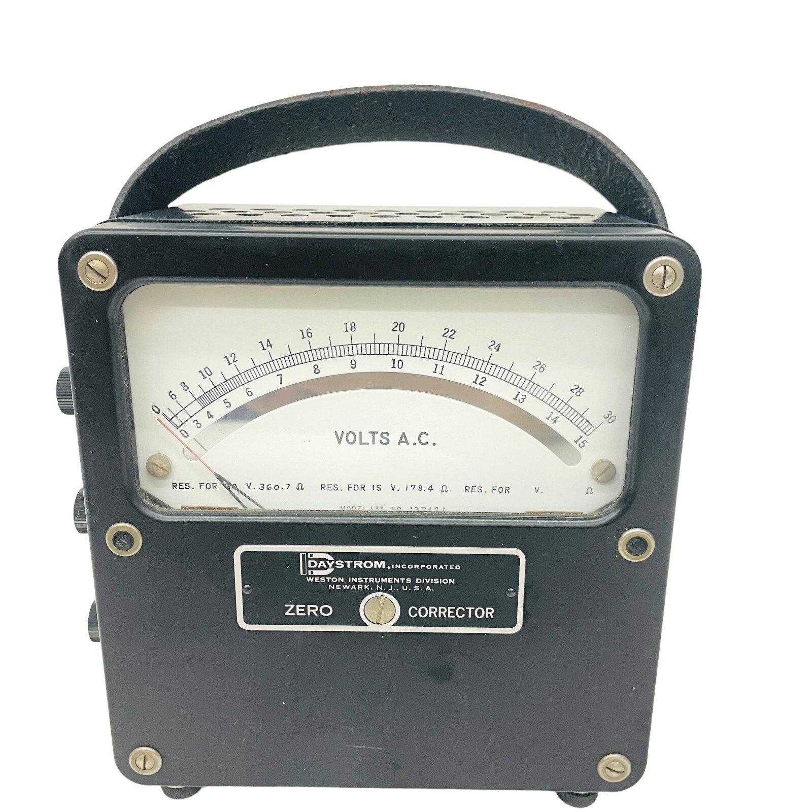 Weston Daystrom Model 433 AC Voltmeter 0-30 Dial No 137121