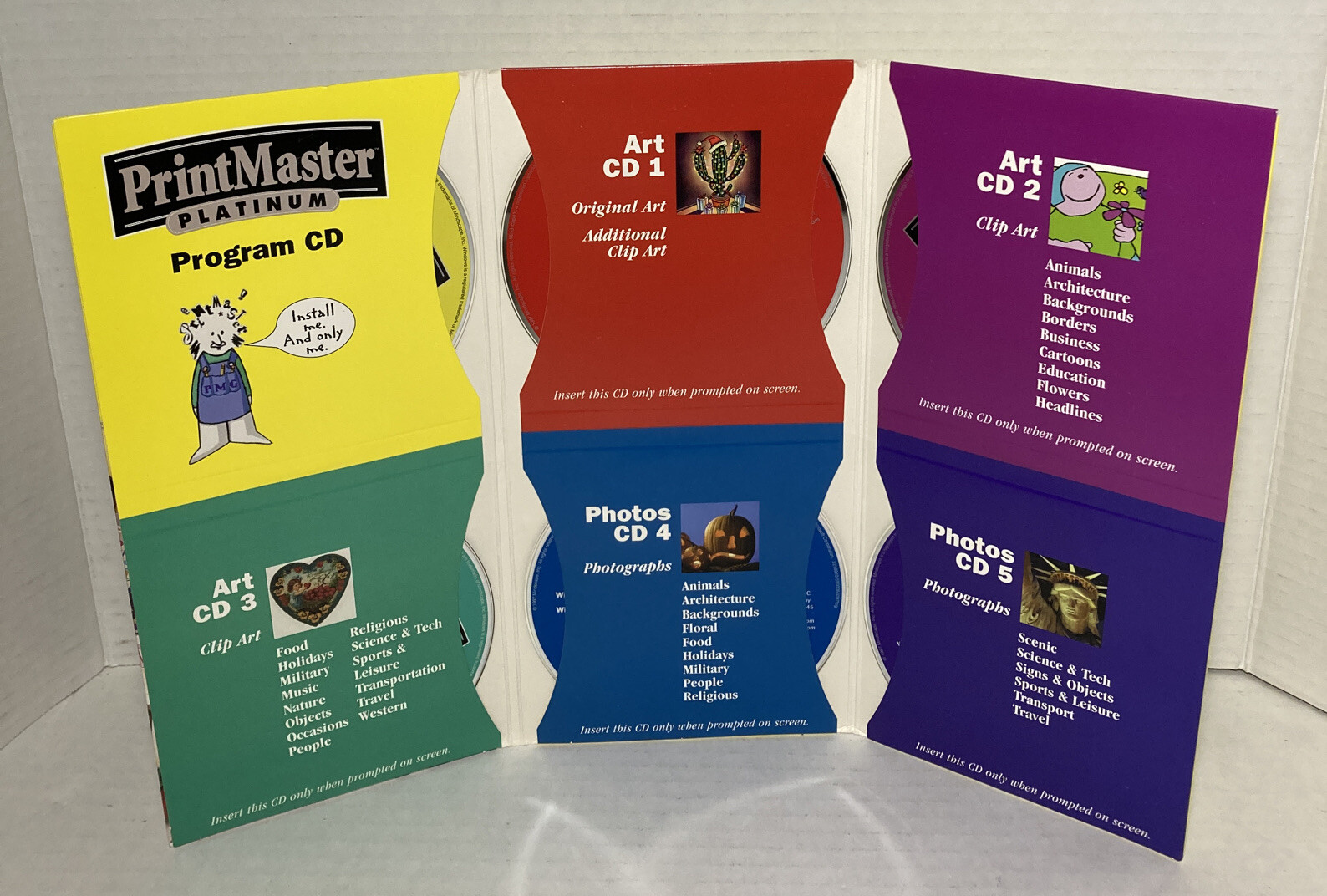 PrintMaster Platinum by MindScape for Art & Photos 6 CD's Set For Print Projects