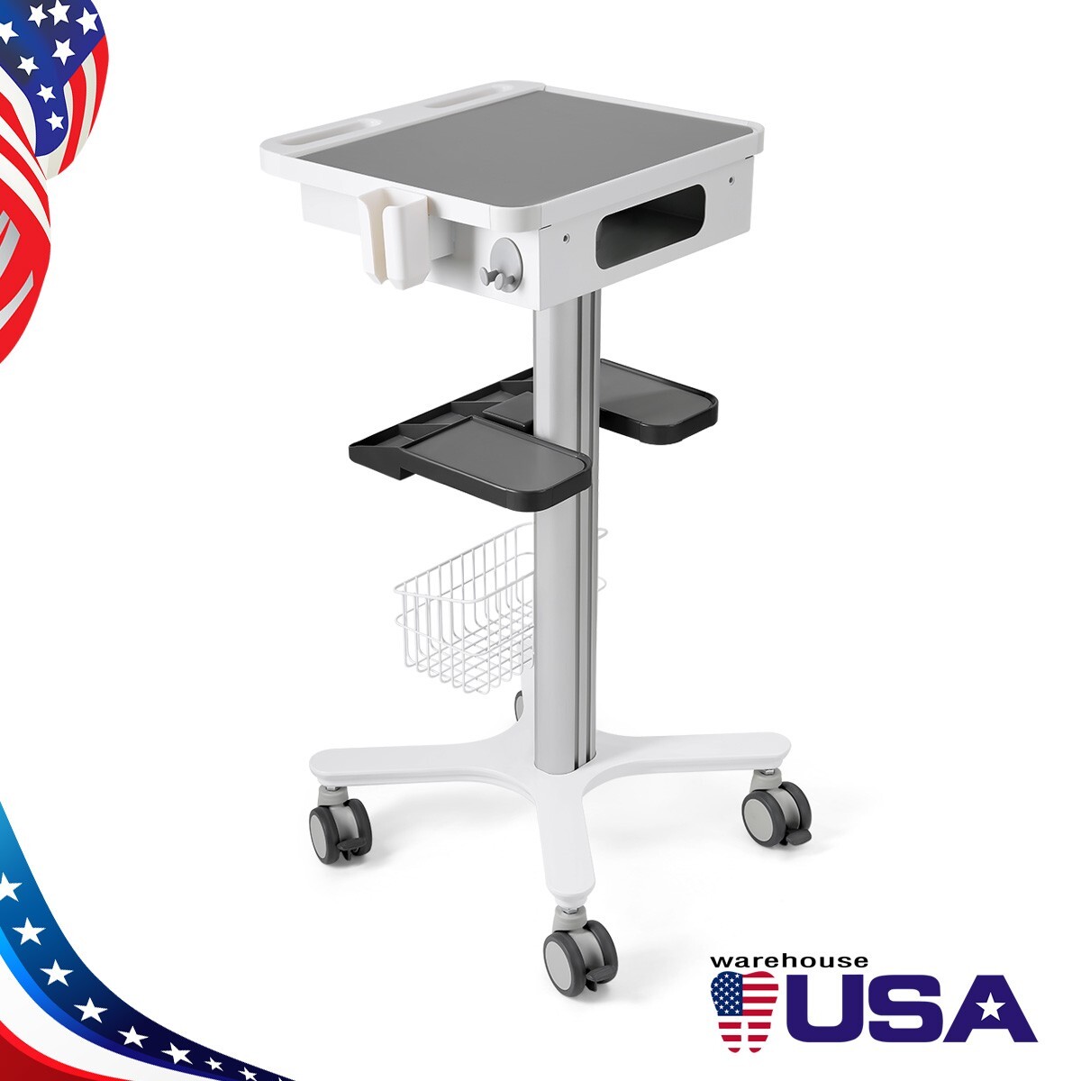 Dental Multi-Function Trolley Cart & 360° Lockable Wheels for Root Canal Treat
