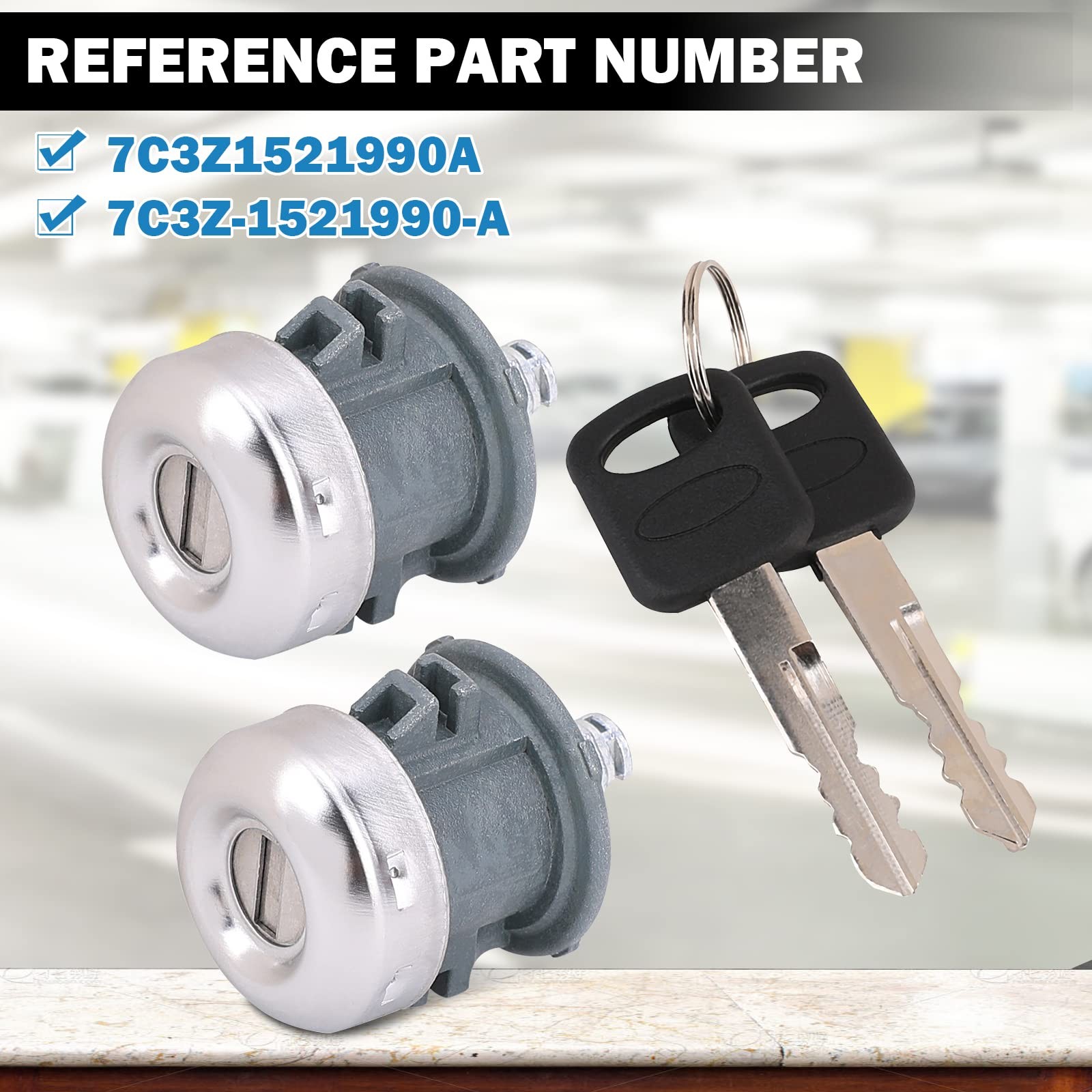 Door Lock Cylinder with Key Set Compatible with Ford F150 1997-2011 F250 1997...