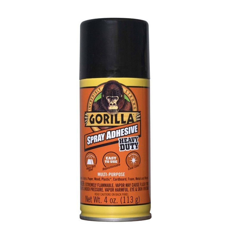 Gorilla Heavy Duty Super Strength Clear Spray Adhesive 4 oz #119309 NEW