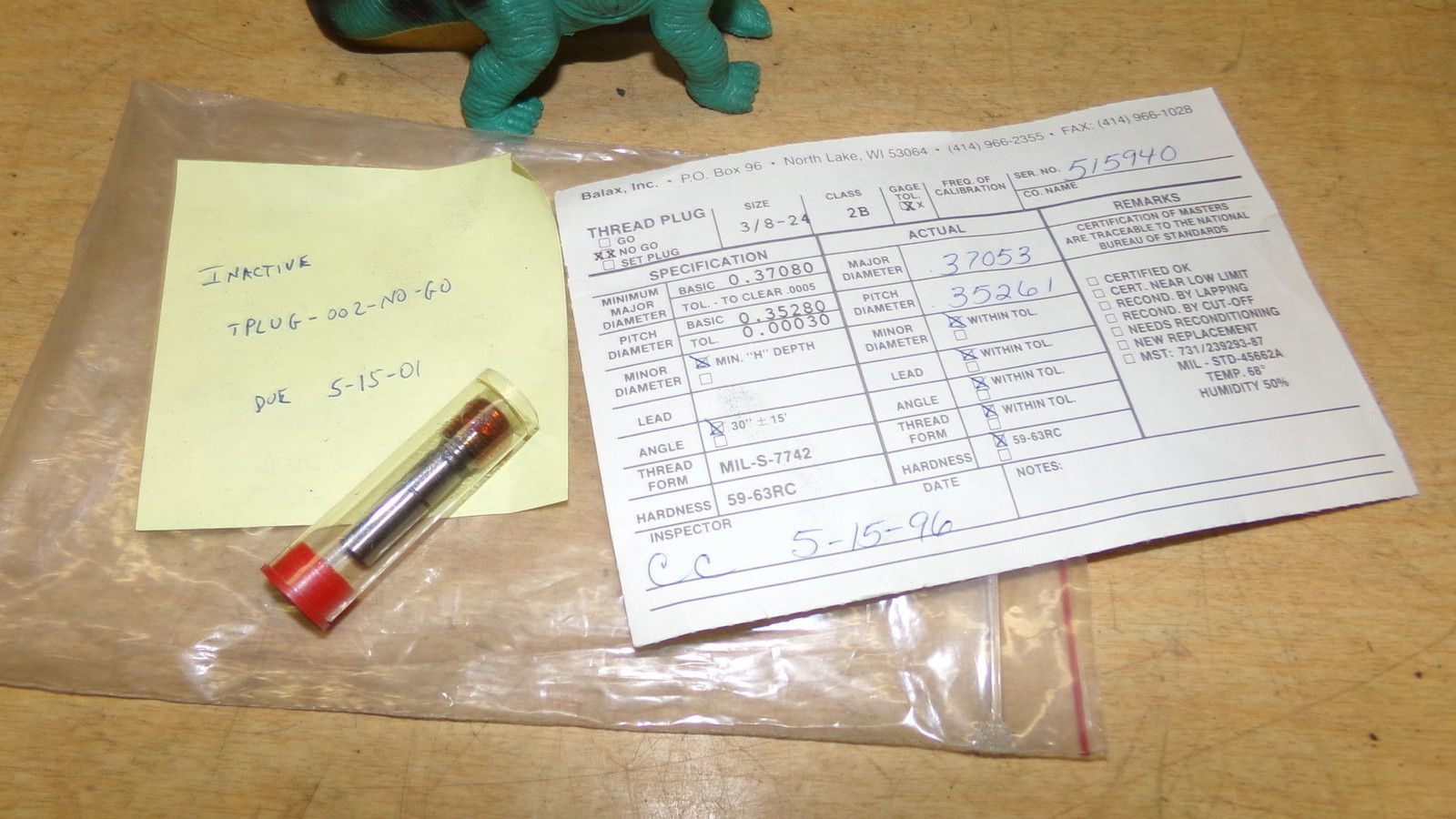 NEW Balax 515940 Size: 3/8-24, Thread Plug *Free Shipping*