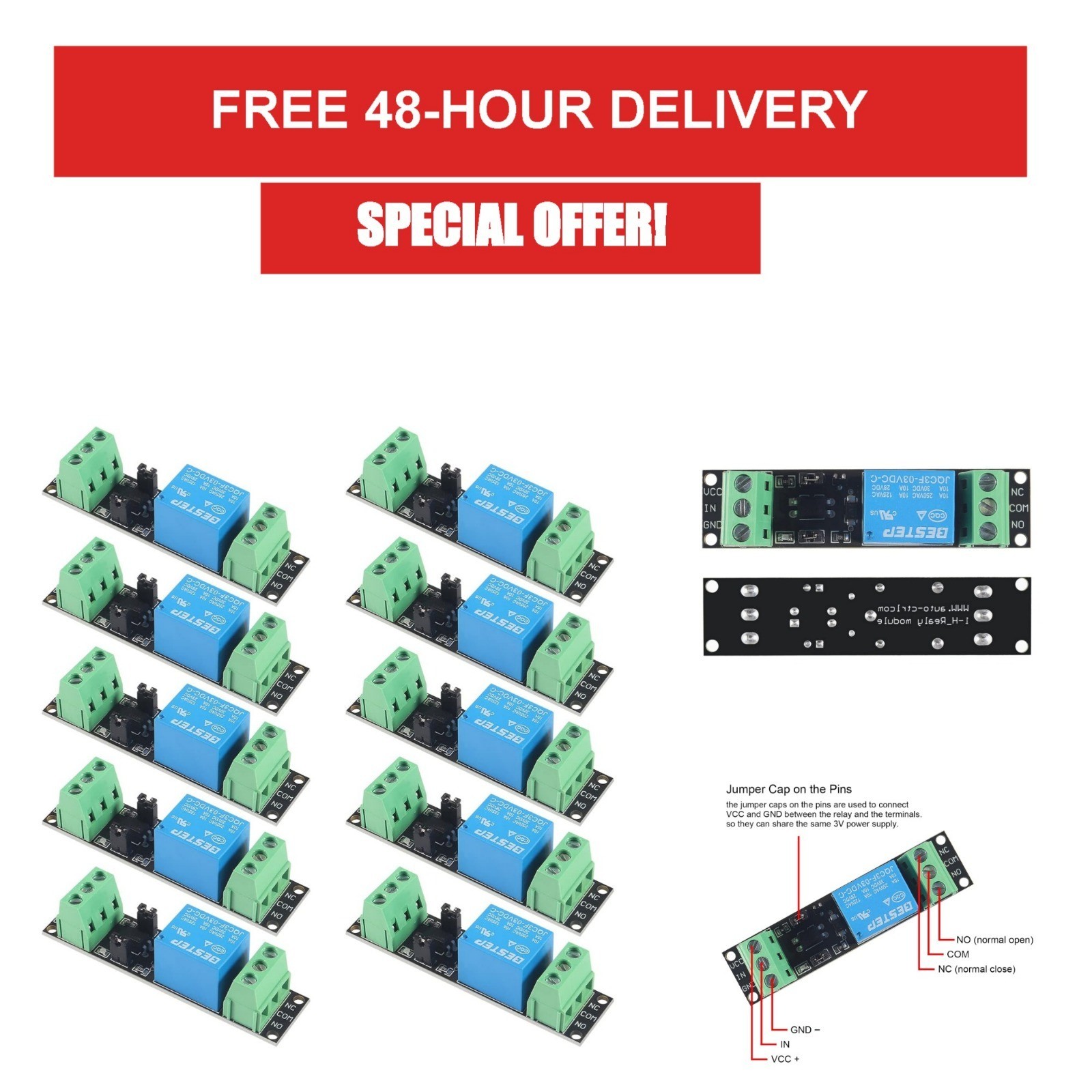 Alinan 10pcs 3V Relay Module Isolated Driver for ESP8266 Development Board