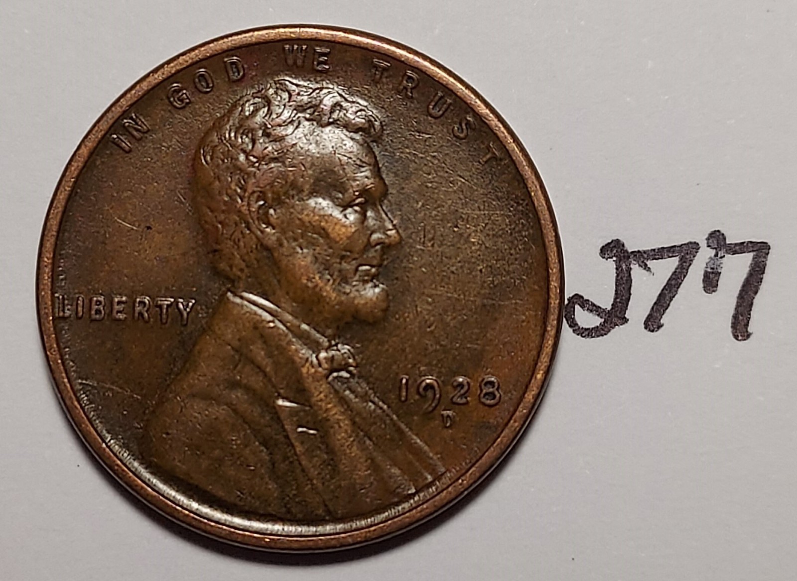 1928-D Lincoln Wheat Cent  EXTREMELY FINE   #277
