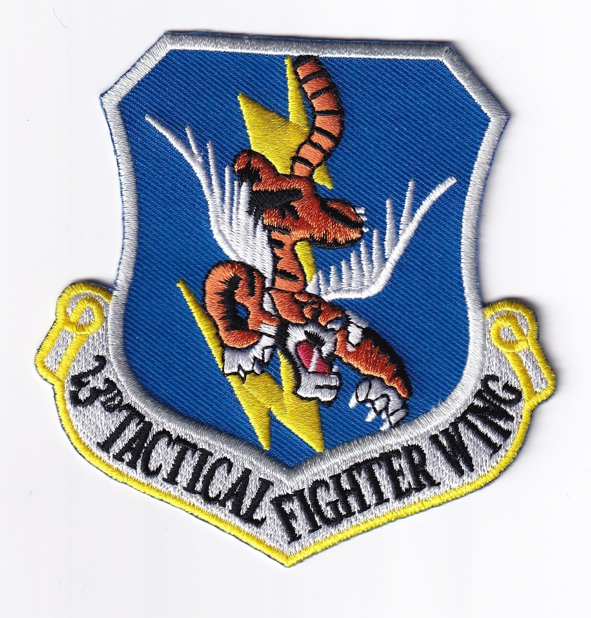 23rd TFW Flying Tigers Patch  -  Plastic Backing, 3.5"