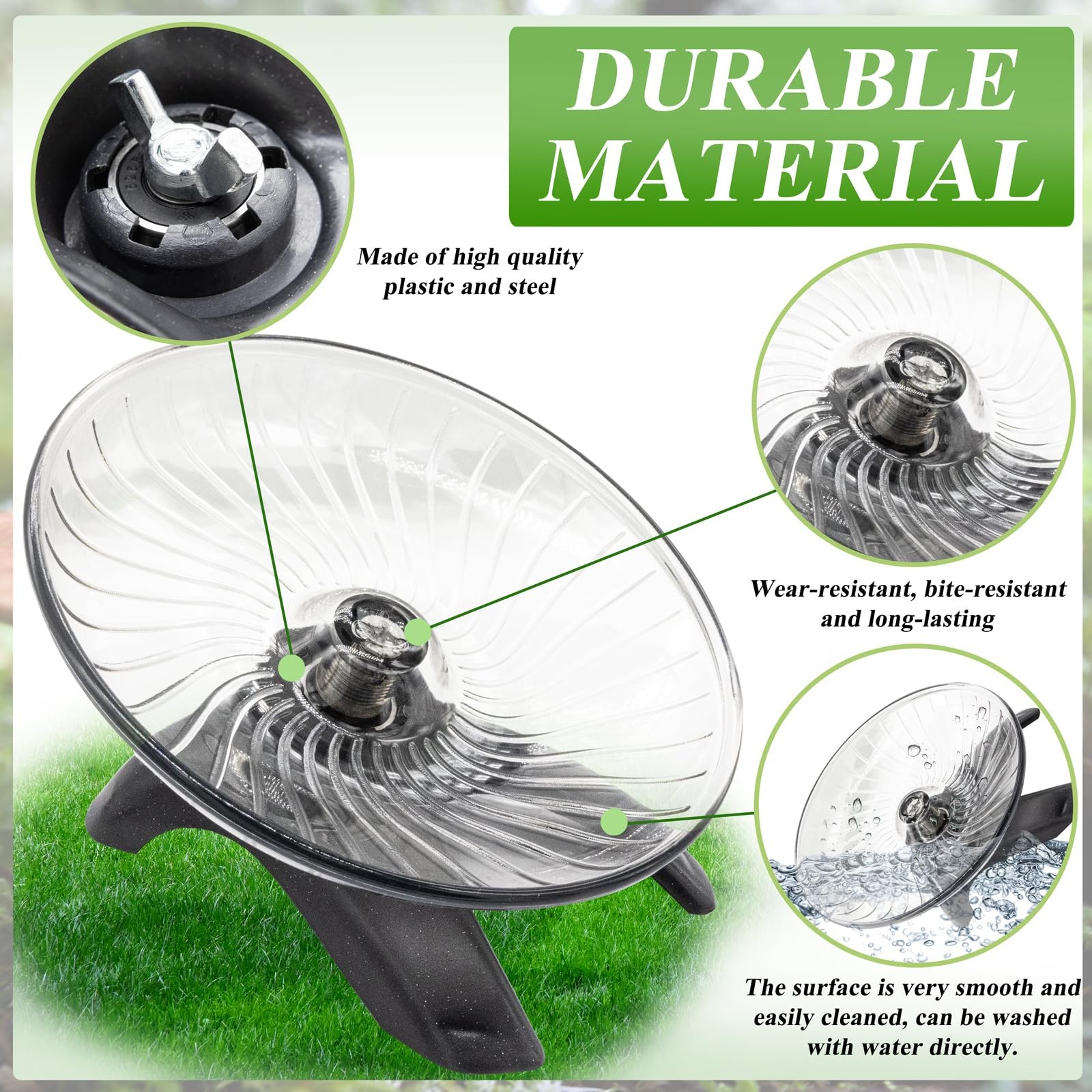 Hermit Crab Exercise Wheel - Silent Running for Transparent Gray