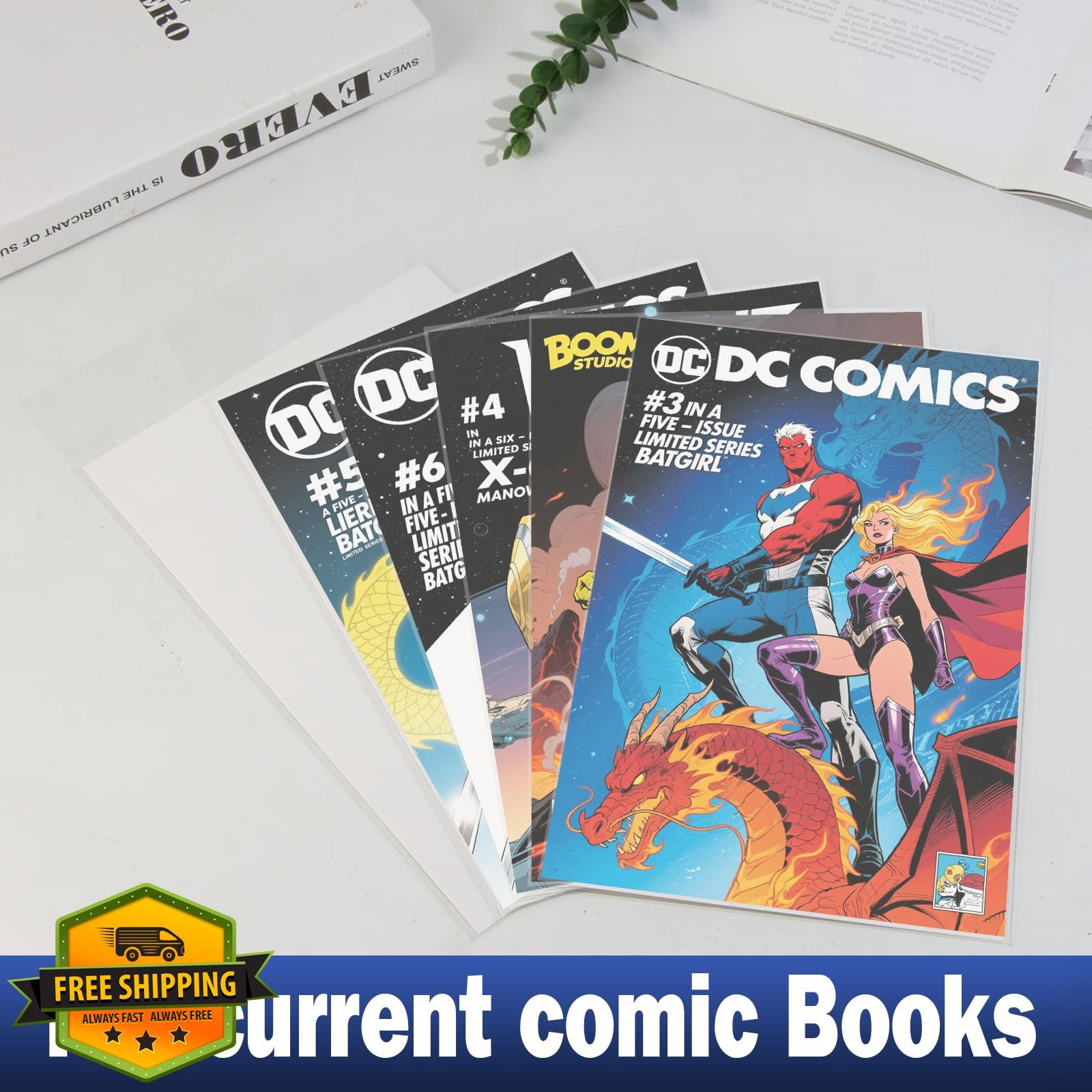 400ct Comic Book Bags Sleeves Resealable 3.5 Mil Thick Crystal Clear 7.2x10.5"