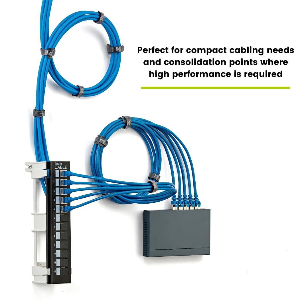 Cat6A Shielded 12-Port Blank Toolless Modular Keystone Patch Panel, Wall Moun...