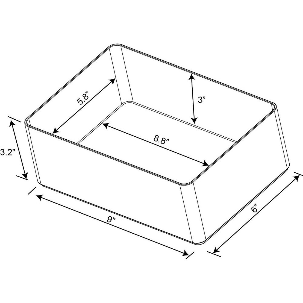9x6x3.25" Clear Plastic Bathroom Tray, Stackable Organizer