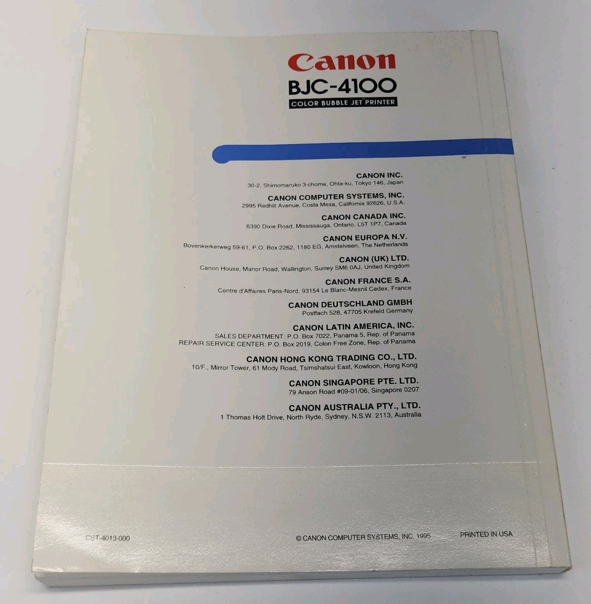 Canon BJC-4100 User's Manual