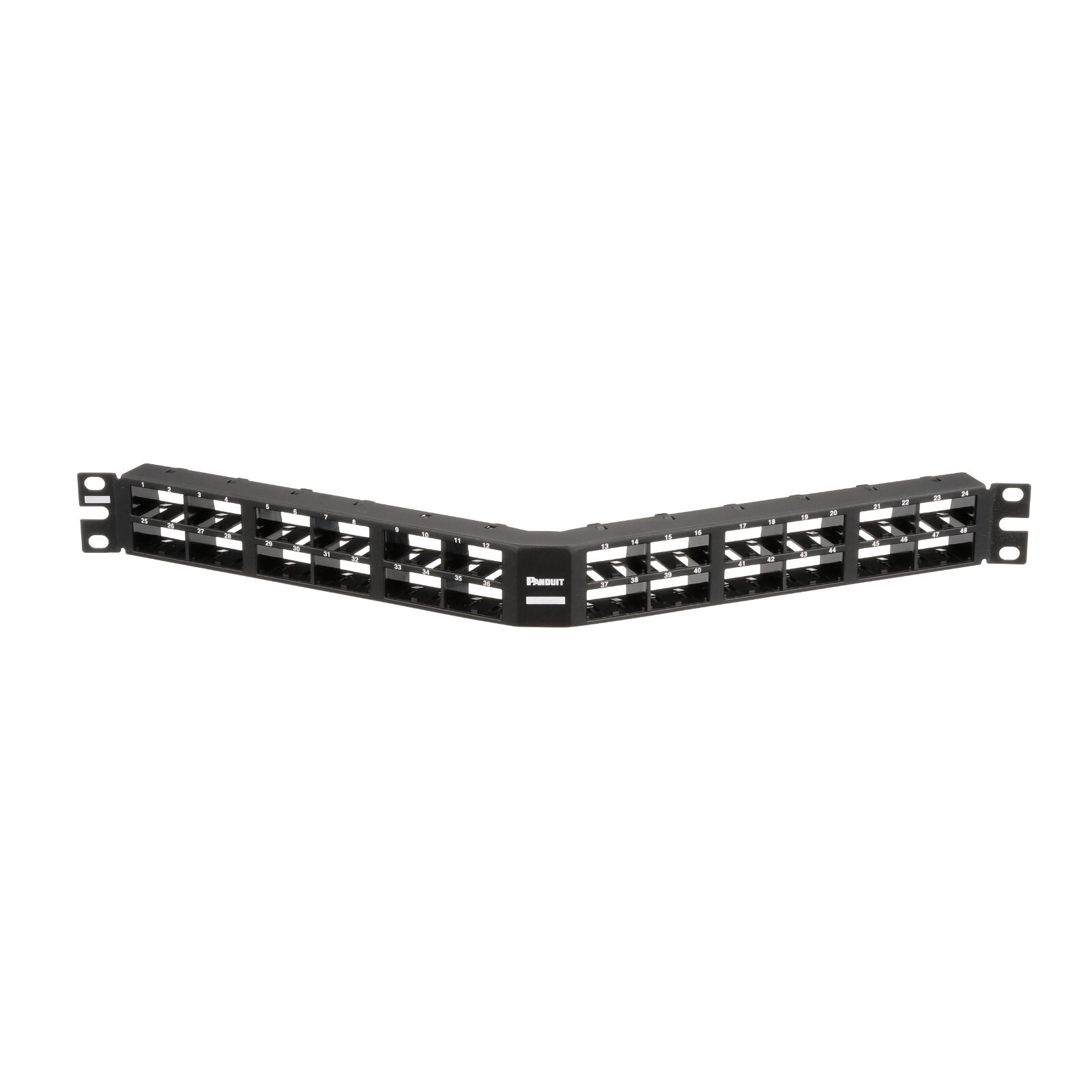 Panduit CPPA48HDWBLY 48 Port 1U Rack High Density Angled Patch Panel Black