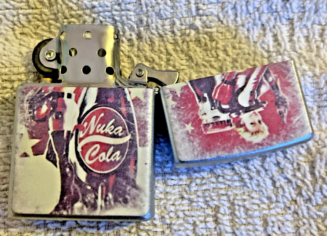 Used Wind Proof Nuka Cola Lighter Double Sided Never Used