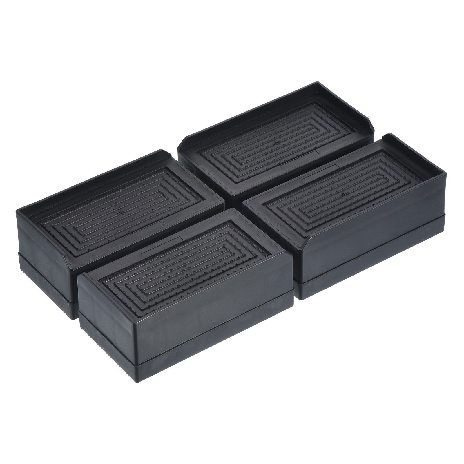 4pcs Furniture Risers 1.5 Inch Rectangle Bed Risers Adjustable Couch Riser Black