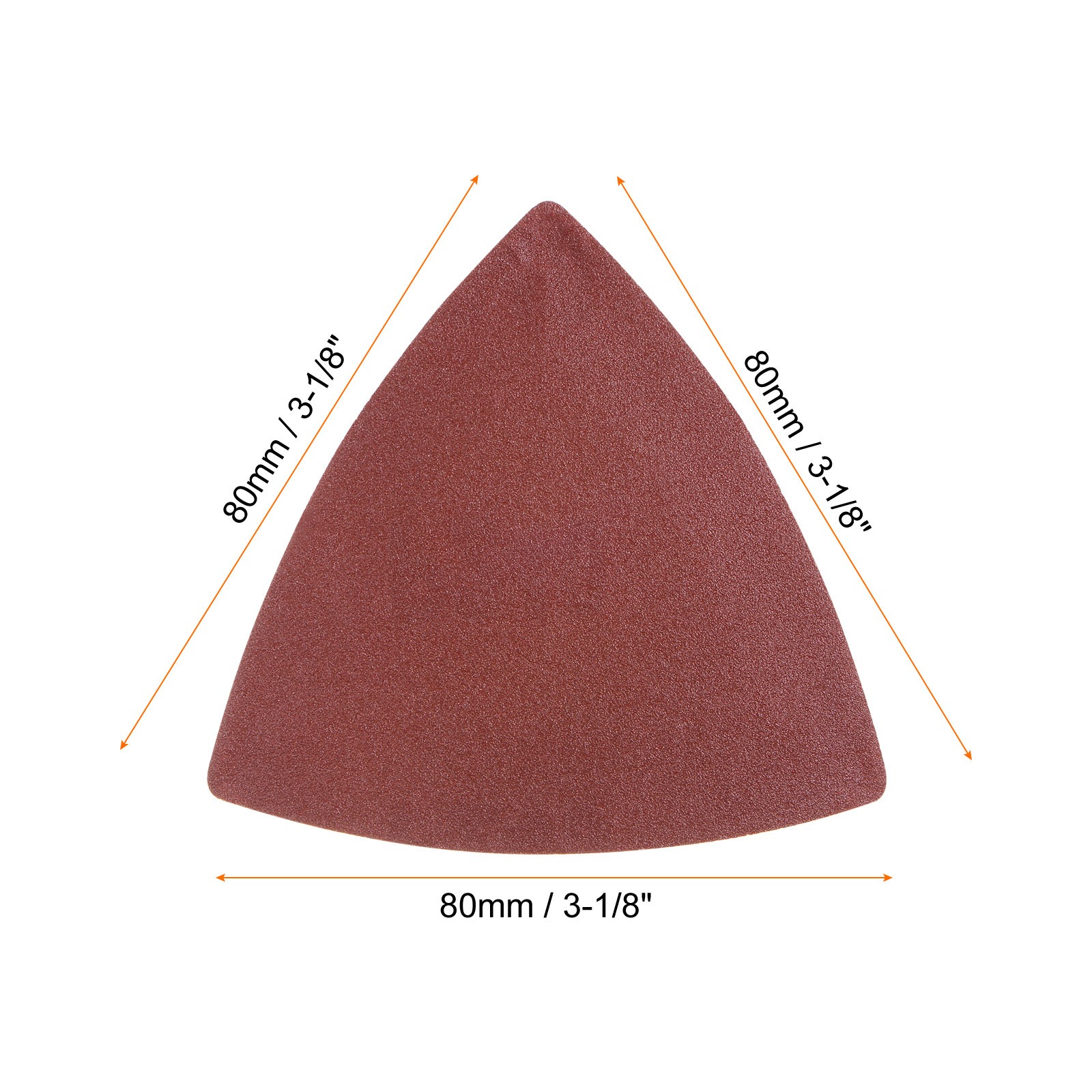 120pcs 240 Grits 80mm Aluminum Oxide Triangular Hook & Loop Sandpapers Pads