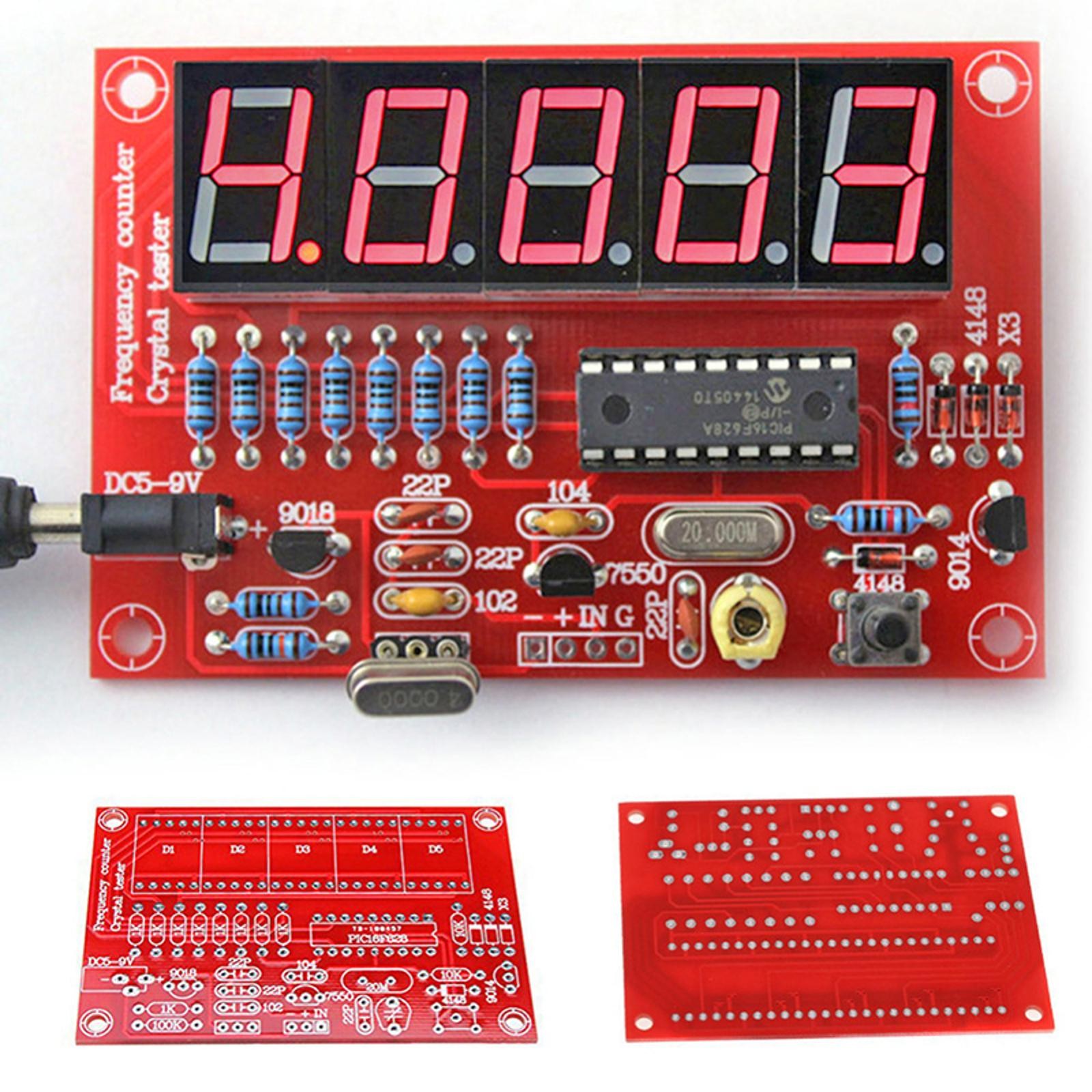 Automatic Range Conversion 1Hz-50MHz Crystal Frequency Counter Tester LED PCB E