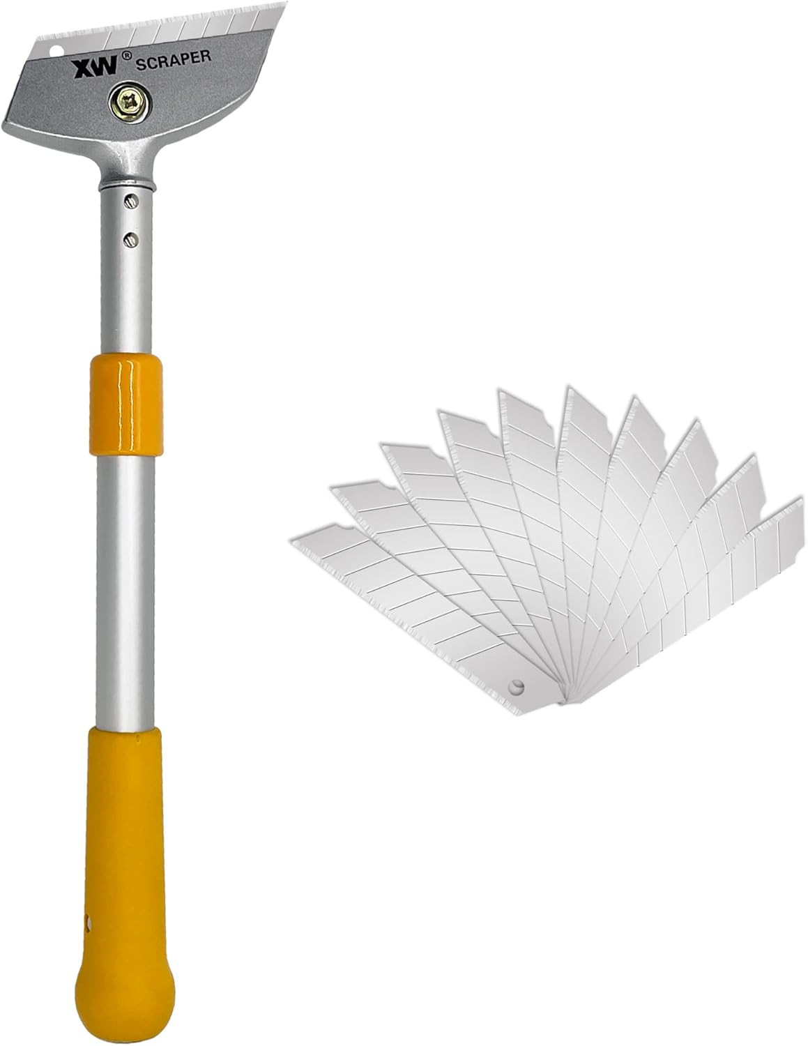 Razor  Scraper with Adjustable Handle, 23" Long Handle Heavy Duty Floor Scraper,