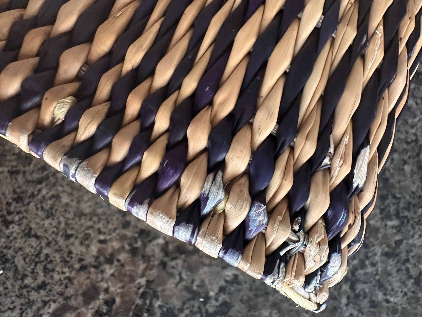 Woven Handcrafted Tote Basket with Leather Handles