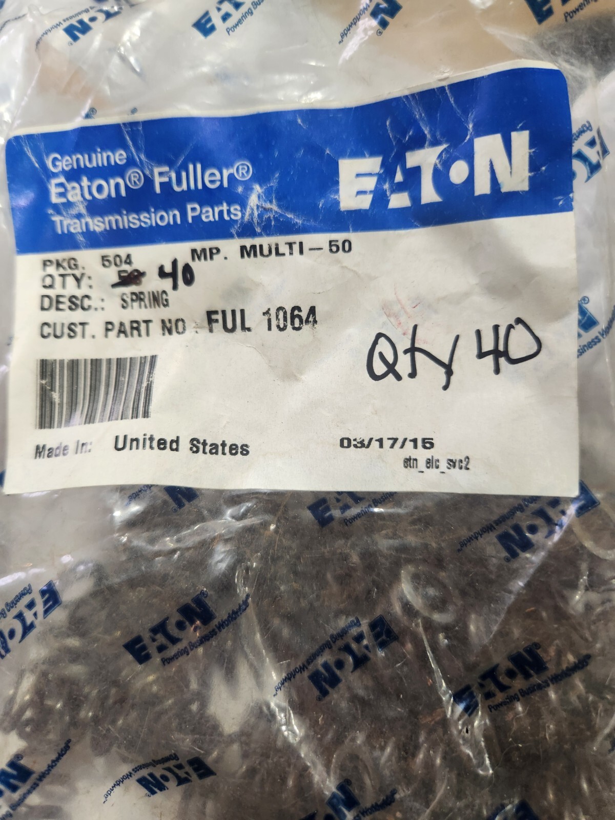 QTY 40* Fuller 1064 Spring-Shift Finger Plunger, 1st & Reverse, Manual