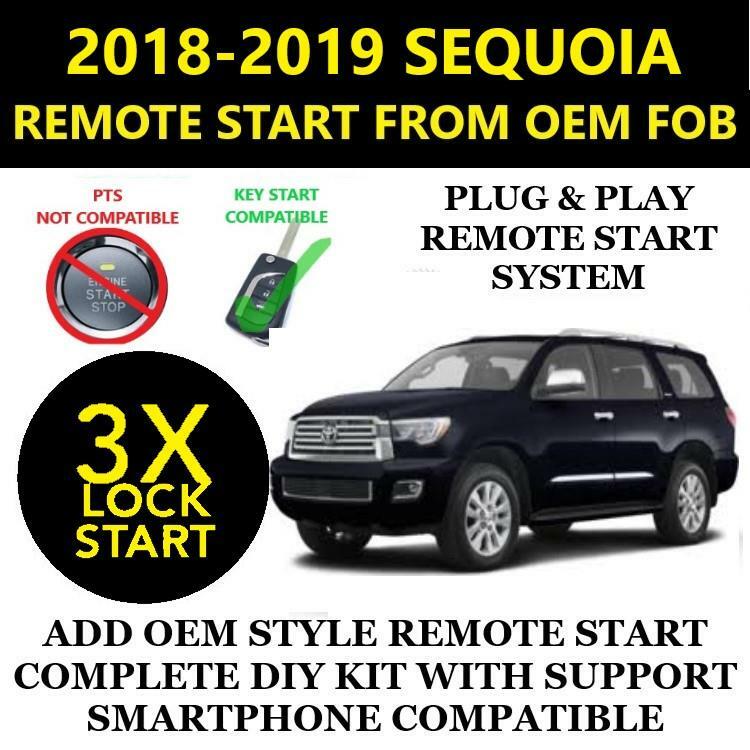 Plug & Play Remote Start 2019 TOYOTA SEQUOIA Key Start 3X LOCK