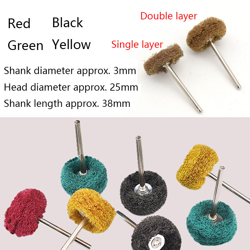 1'' inch 25mm Nylon Fibre Buffing Polishing Wheel Abrasive 3mm Shank for Dremel