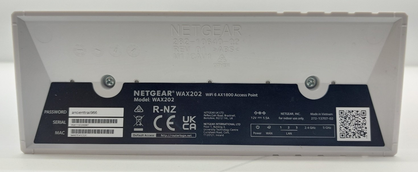 Netgear WiFi 6 AX1800 Access Point WAX202