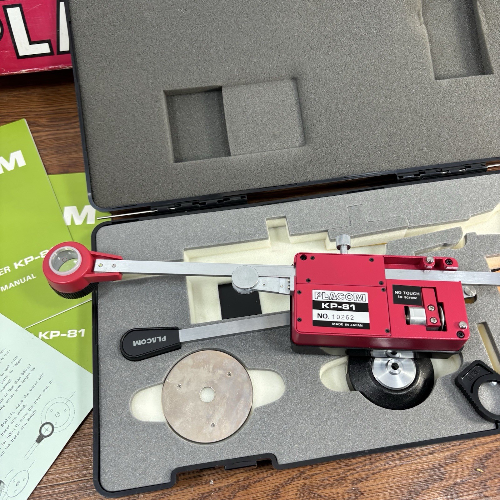 Placom Digital Planimeter Model KP-81, Hard Case, Power Adapter, & Manual