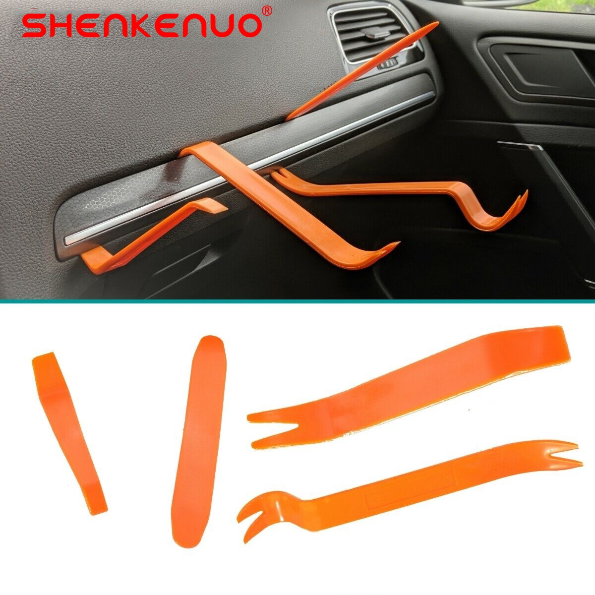 4pcs Car Radio Door Body Clip Panel Trim Dash Audio Plastic Removal Pry Tool Kit