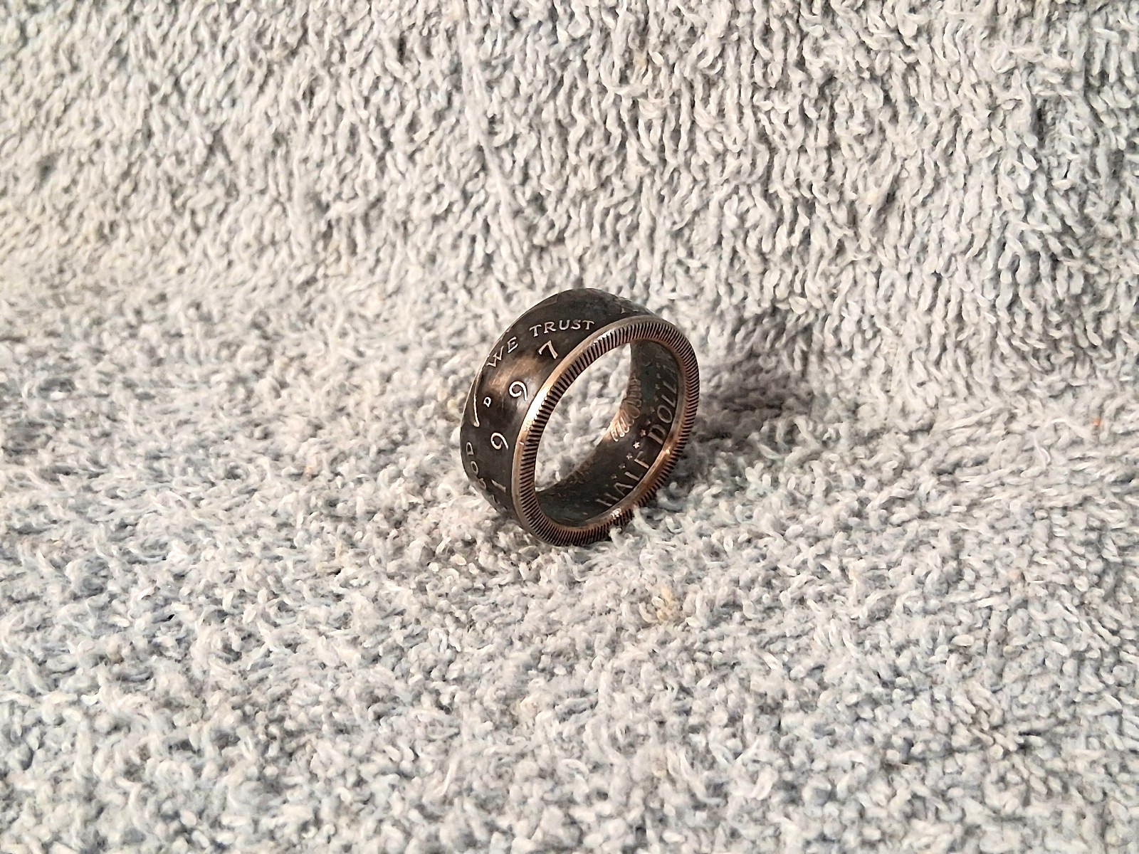 1997  Kennedy Half Dollars  size 9   coin ring  handmade mixed metals #2