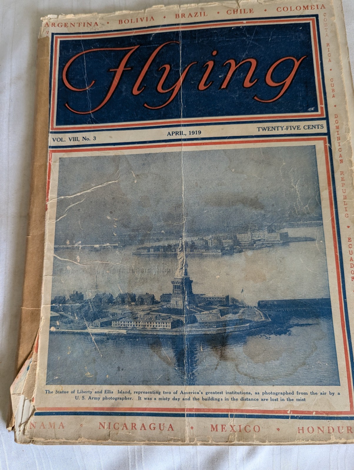 Flying magazine April 1919 Vol 8 No 3 Statue of Liberty
