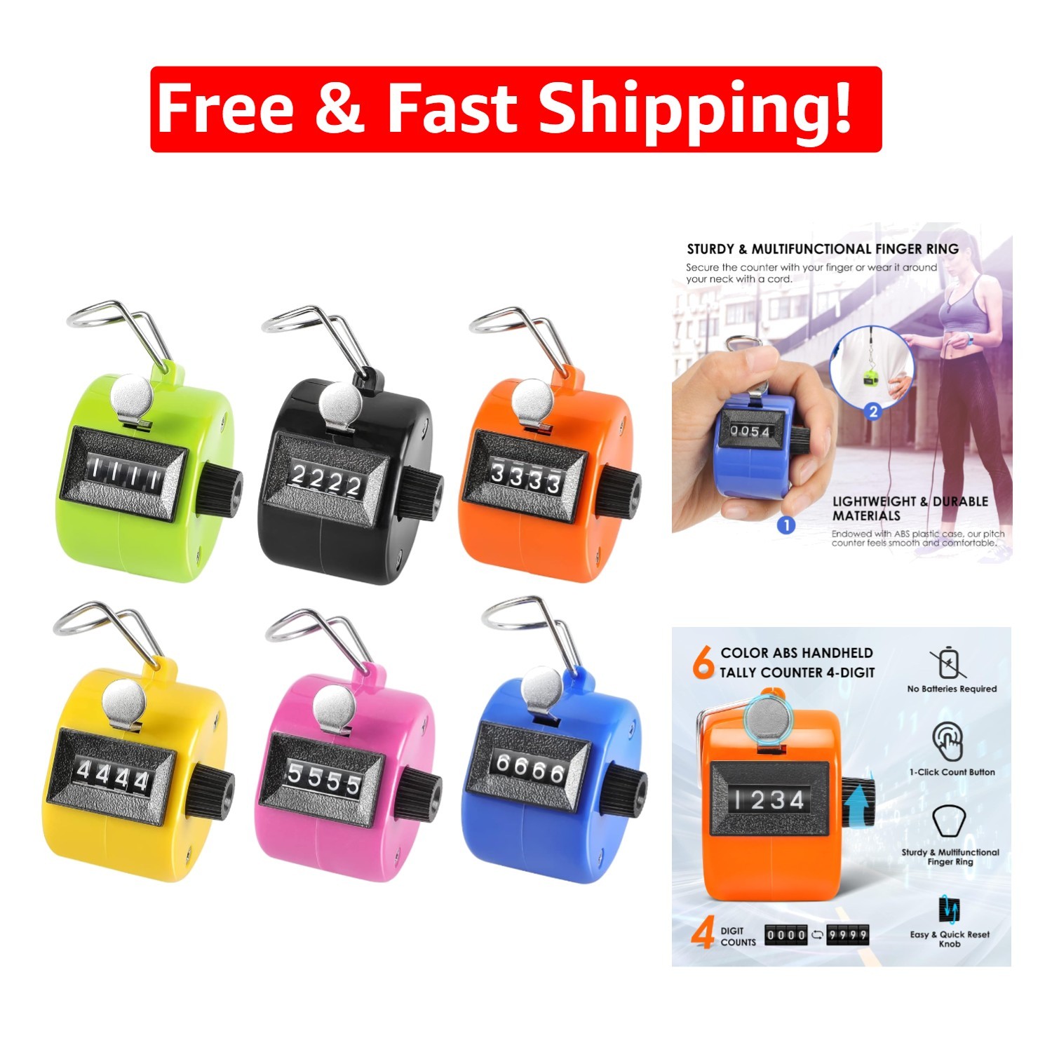 Versatile Battery-Free Clicker Counters - Perfect for Knitting, Coaching & More