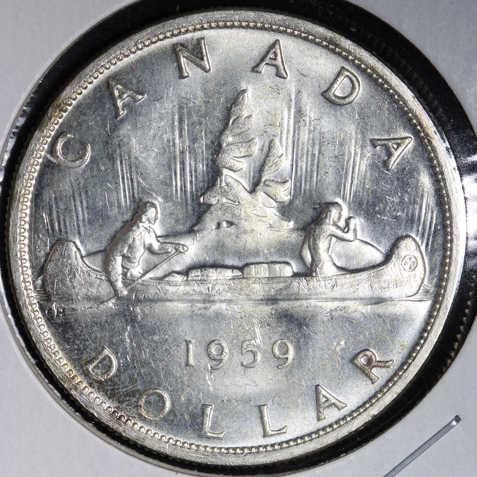 1959 Canada SILVER One Dollar E397 UTHP