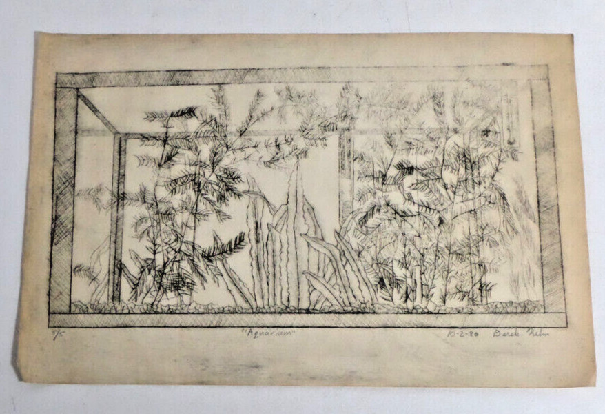 print or drawing "aquarium" 10-2-80 5/5 Derek Kelm