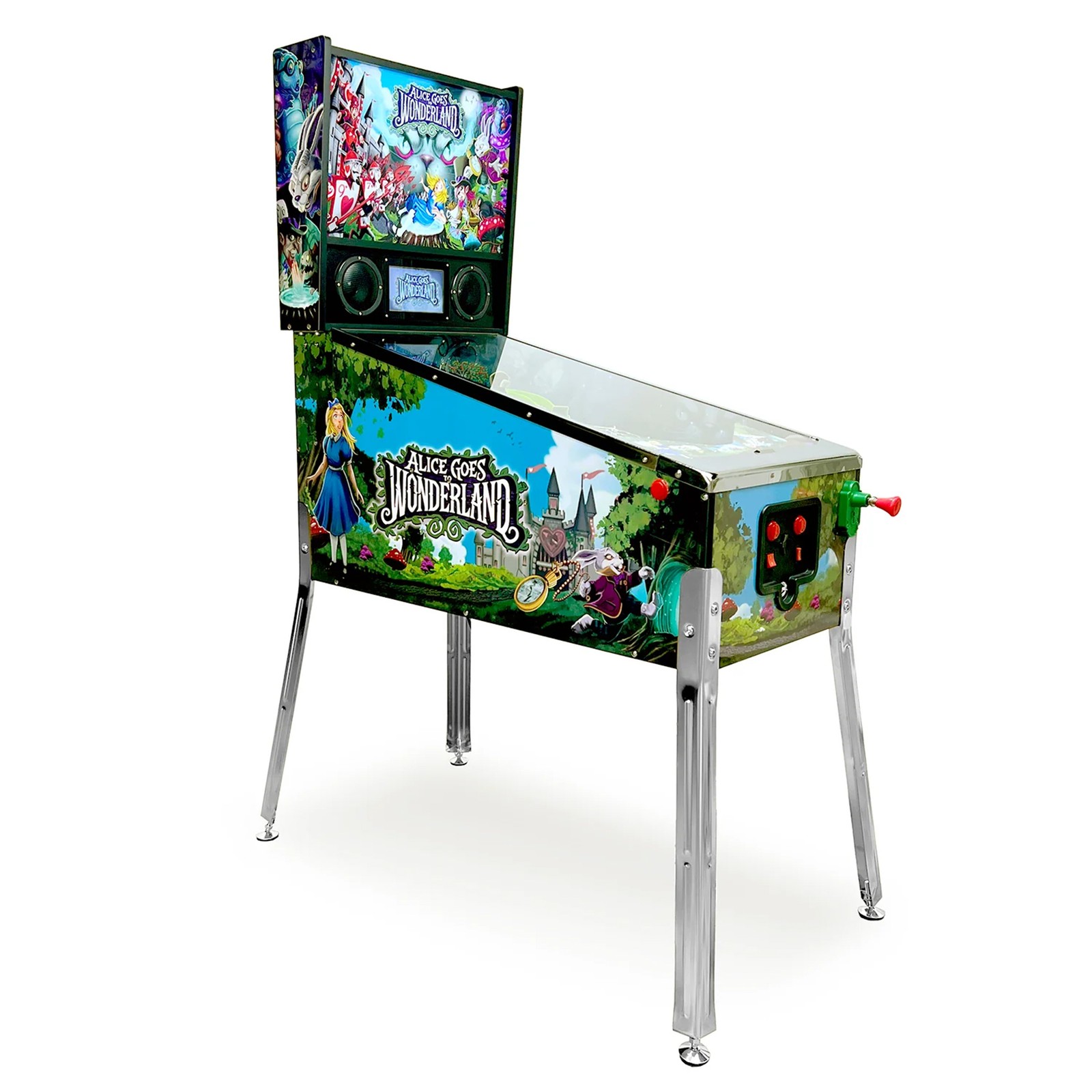 Wonderland Amusements Alice Goes to Wonderland Pinball Machine with LED Lighting