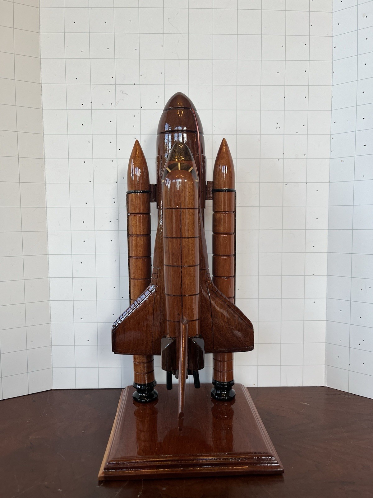 NASA Mahogany Wooden Model Space Shuttle