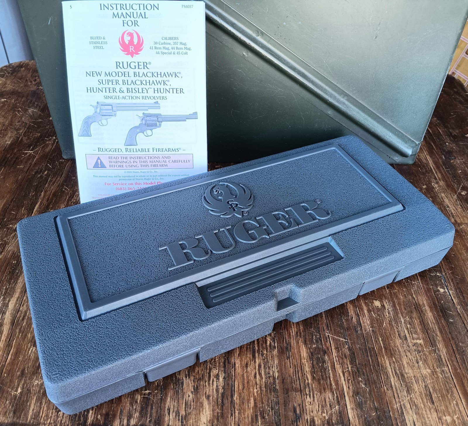 OEM Ruger SA Blackhawk Revolver Hard Plastic Handgun Gun Case SASS .30 Carbine