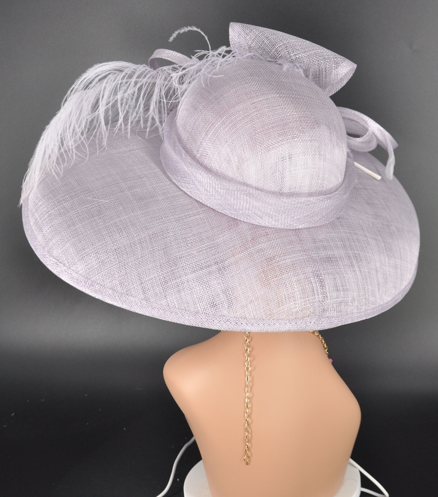 Church Kentucky Derby Hat Carriage Tea Party Wedding Wide Brim Lilac