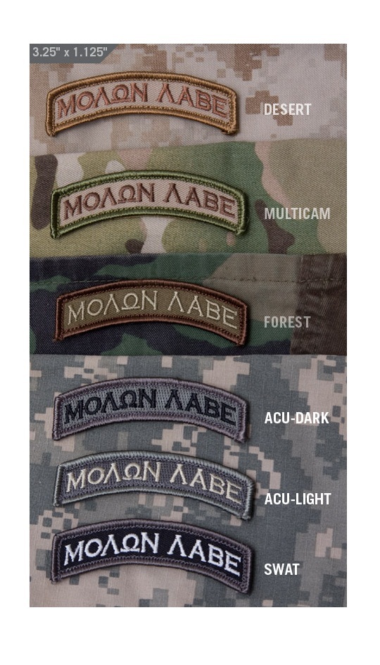 Morale Patch - MOLON LABE SCROLL TAB - by Milspec Monkey - ACU Dark pattern