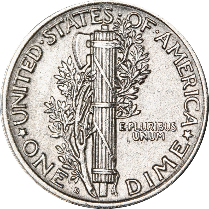 1920-D Mercury Dime - Split Bands