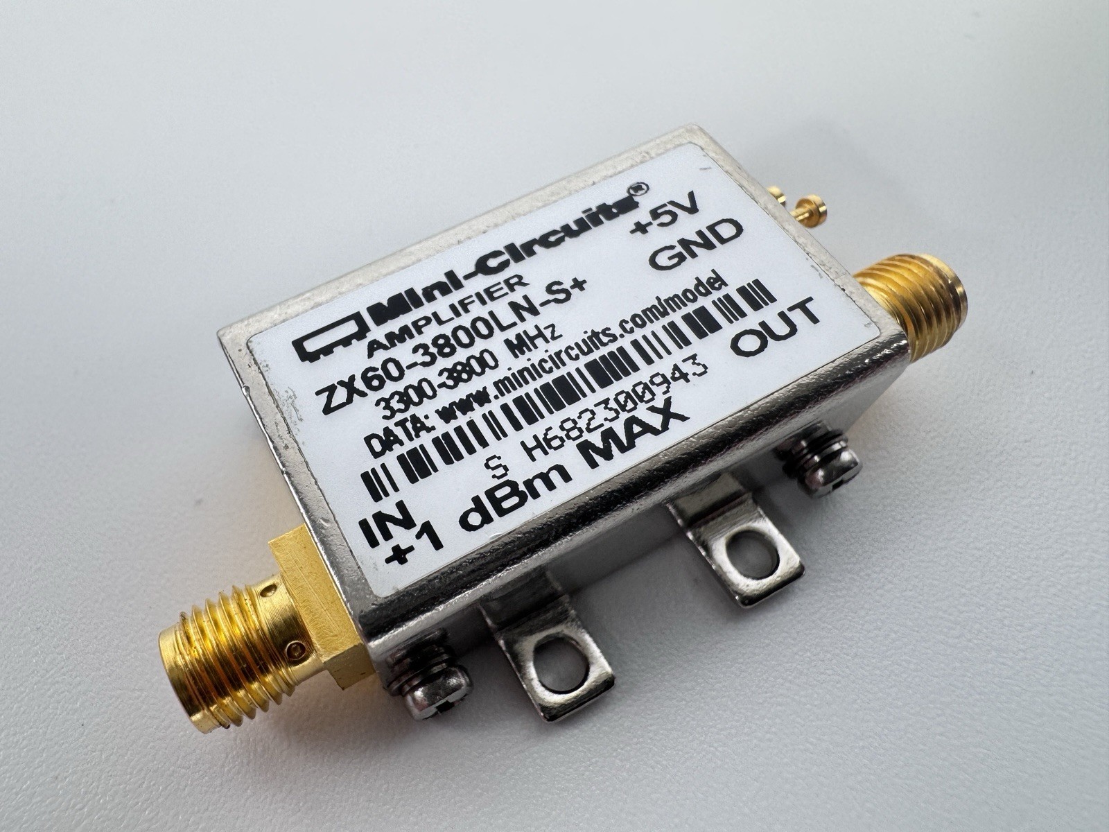 Mini-Circuits ZX60-3800LN-S+ Low Noise RF Amplifier 3300–3800 MHz SMA +5V 50Ω