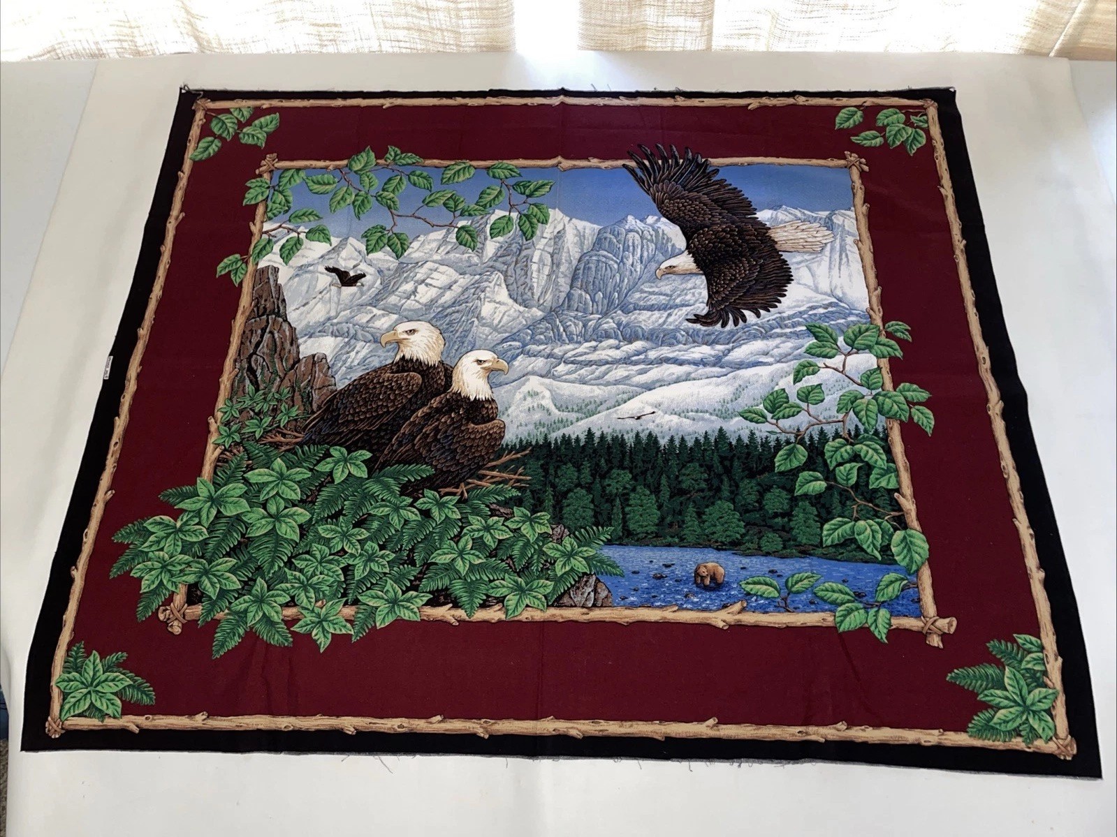 Flying Soaring Eagles Eagle Quilt Fabric Panel Springs Industries 42.5”x44”