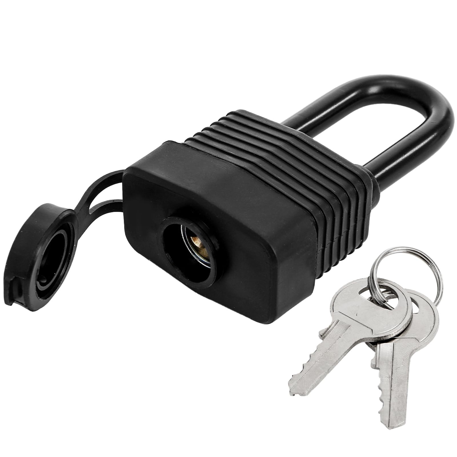 6 Pack Waterproof Keyed Alike Padlocks, Heavy Duty Long Padlock Set with Same...