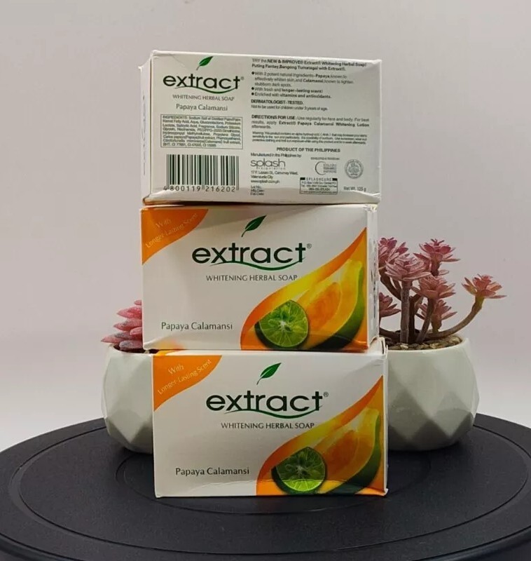 3x 💯 Original Papaya Extract Whitening Herbal Soap.
