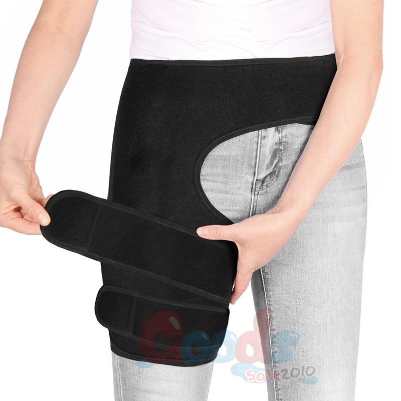 Fitness Groin Support Bandage, Thigh Compression Brace Adjustable Hip Joint Wrap