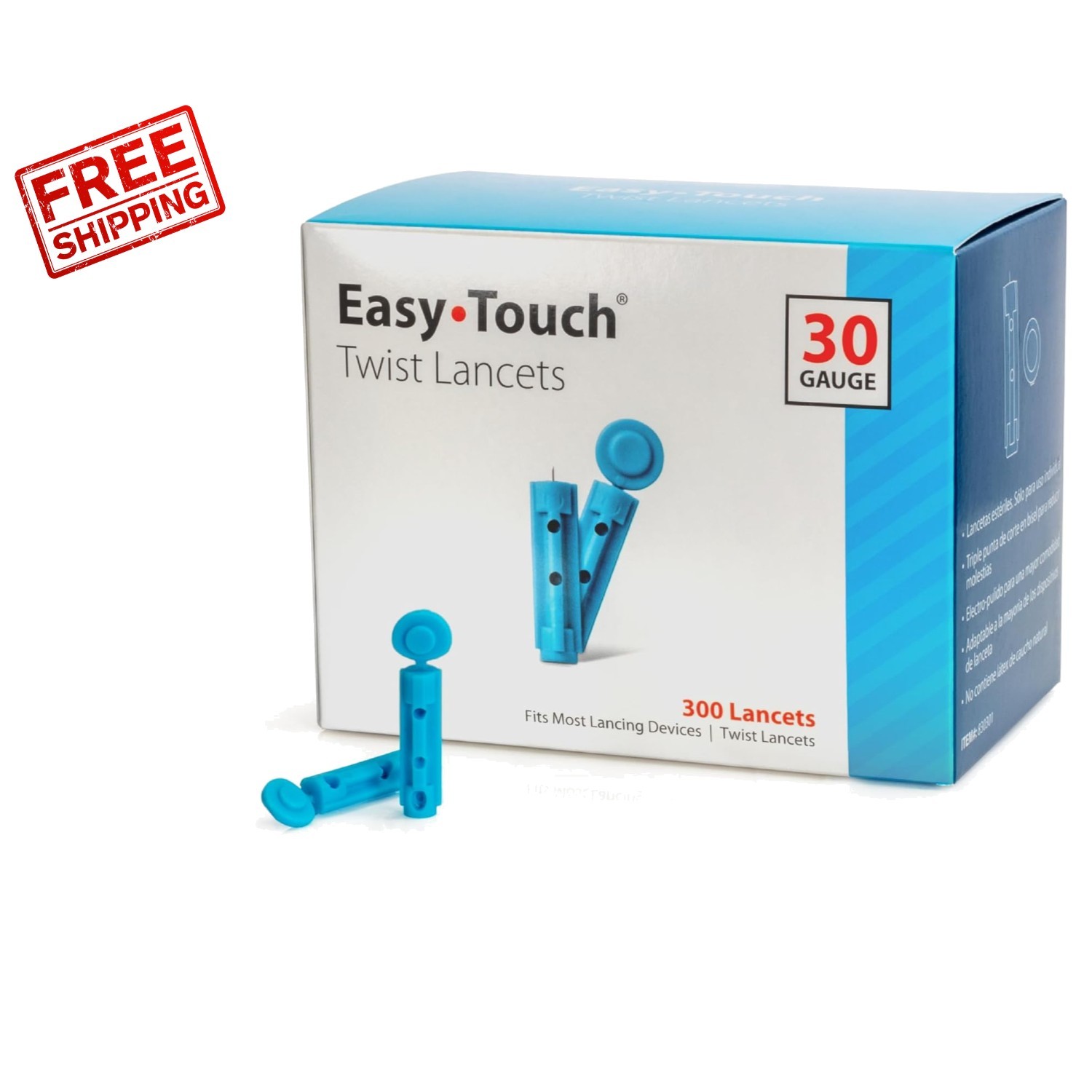 Comfortable Twist Lancets - 30G, 300 Sterile Disposable Lancets for Easy Testing