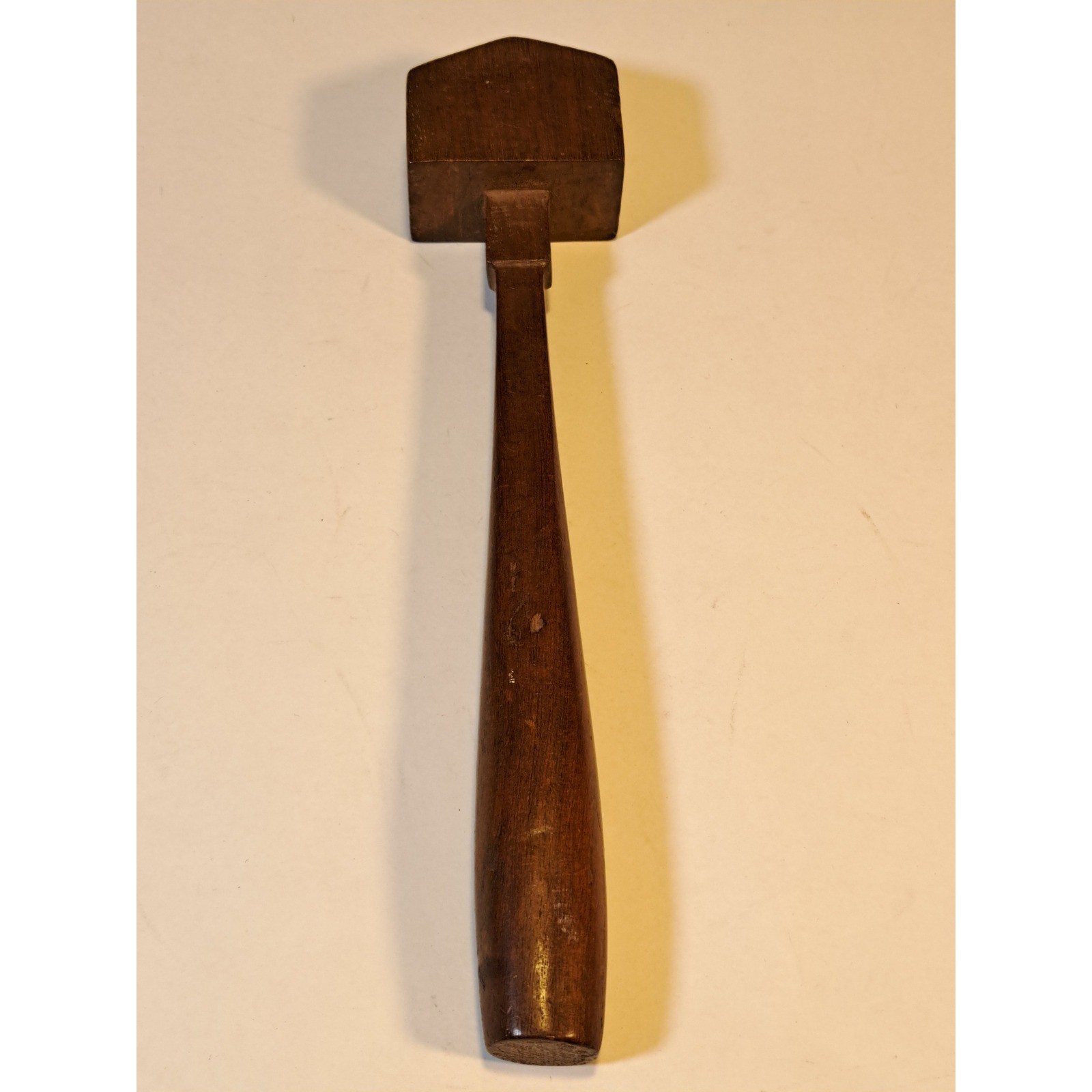 Vintage Handcrafted Wooden Mallet Primitive Joiner Tool Dark Hardwood Rustic